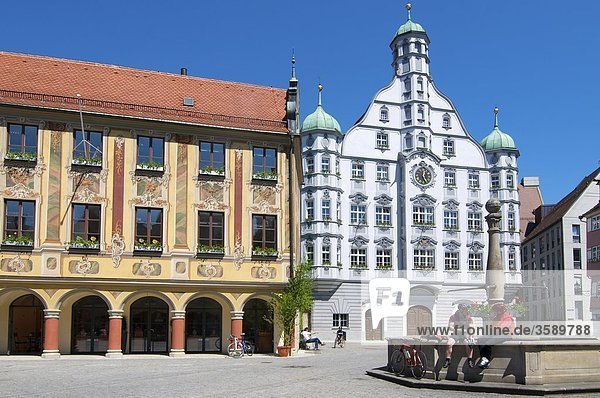 Steuerhaus und Rathaus  Memmingen  Bayern  Deutchland  Europa