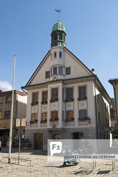 Marienplatz mit Rathaus  Immenstadt im Allgäu  Bayern  Deutschland  Europa