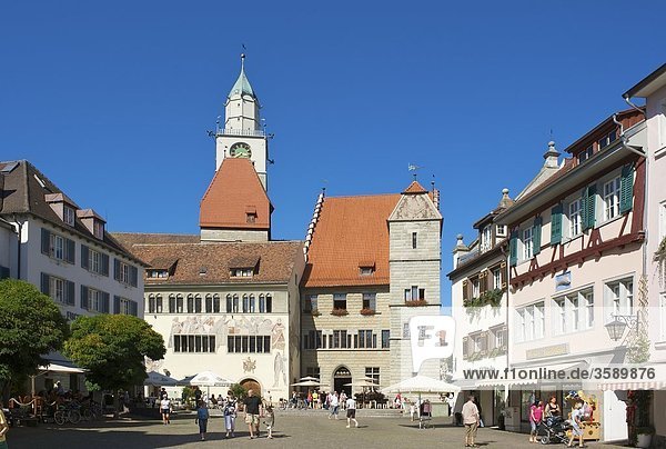 Rathaus und Münster St.Nikolaus  Überlingen  Baden-Württemberg  Deutschland  Europa
