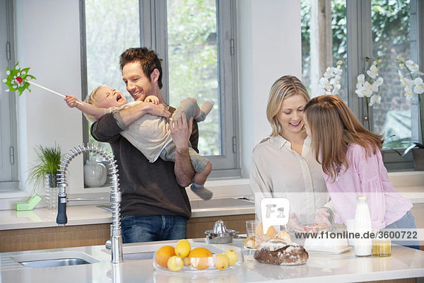 Family in the kitchen