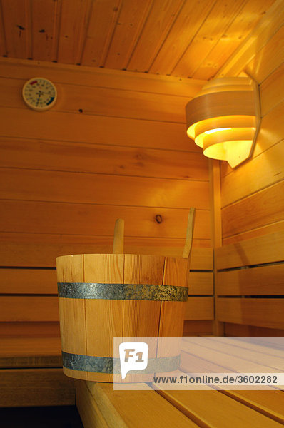 Sauna in einem Ferienhaus  Bayerischer Wald  Bayern  Deutschland  Europa