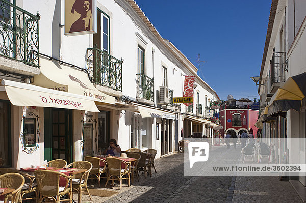 Fussgangerzone In Der Altstadt Lagos Algarve Portugal
