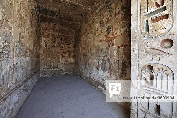 Reliefs  Medinet Habu  Luxor  Ägypten  Afrika