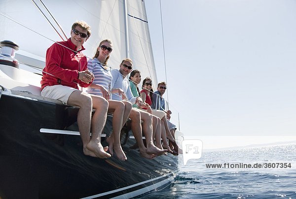 Team of six on yacht