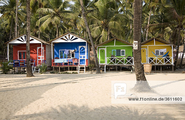 Huts at beach  Goa  India  Asia