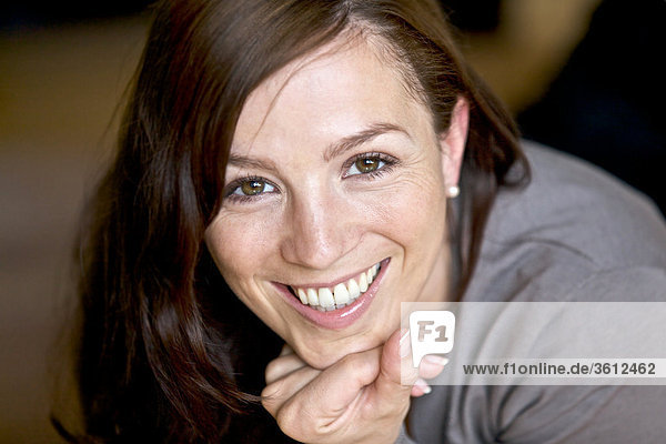 Smiling brunette woman  portrait