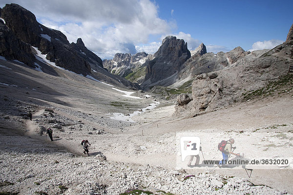 Peak of the Rosengarten massif with Vajolet valley Dolomites range South Tyrol Italy Europe