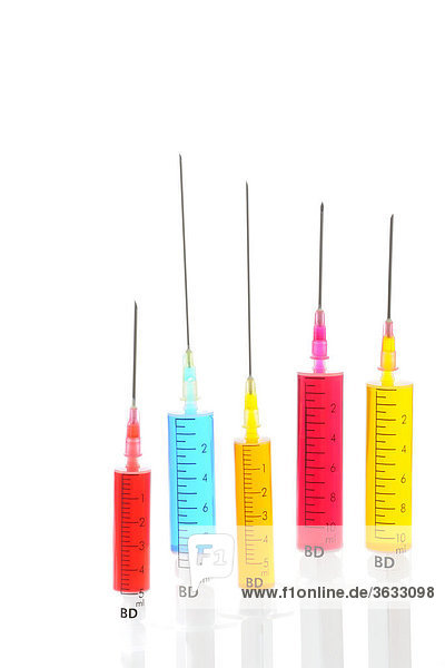 Syringes  injections  mixed colors