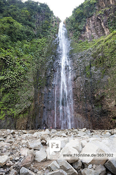 Second cascade of the Chutes du Carbet waterfalls  Basse-Terre  Guadeloupe  French Antilles  Lesser Antilles  Caribbean