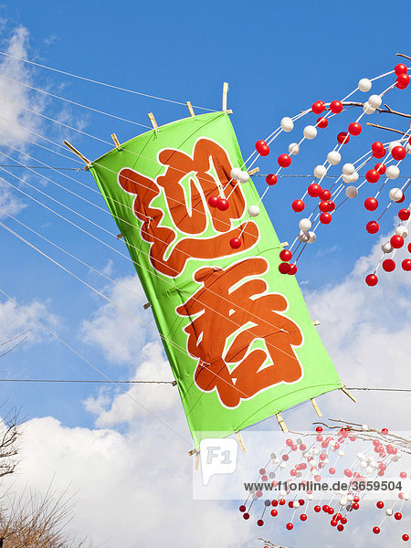 Drachen beschriftet mit Kanji-Zeichen traditionelle japanische Kultur