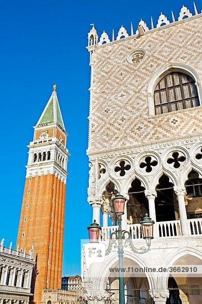 Campanile and Palazzo Ducale  St Mark¬¥s Square piazza San Marco  Venice  Veneto  Italy