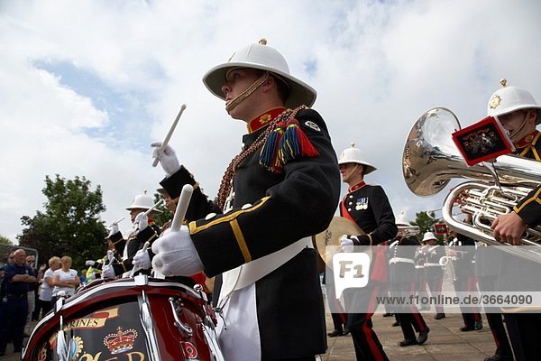 the band of HM Royal Marines Scotland at Armed Forces Day 2010 in Bangor County Down Northern Ireland