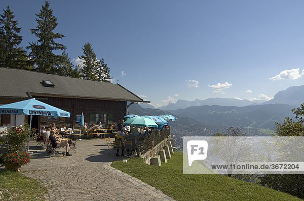 St. Martin Hütte am Grasberg Kramer oberhalb von Garmisch Partenkirchen Oberbayern Deutschland