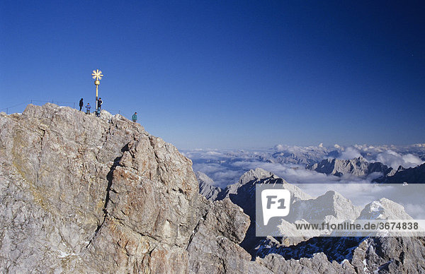Summit of Zugspitze 2961m in Bavaria Germany