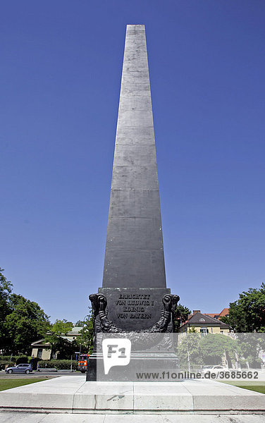 Munich  GER  01. Jun. 2005 - Obelisk at Karolinenplatz in Munich (built in 1833 by Leo von Klenze)