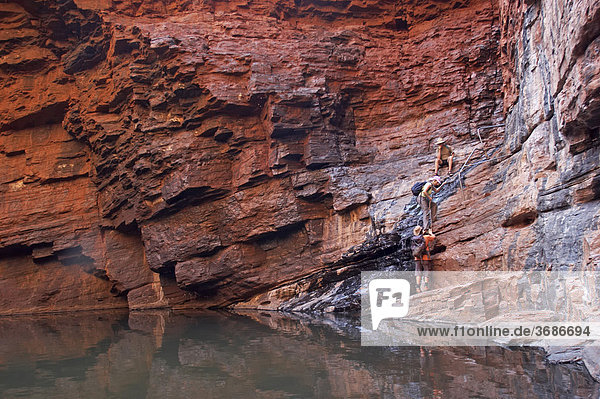 Handrail Pool in Weano Gorge Karijini National Park Pilbara Region Westaustralien WA