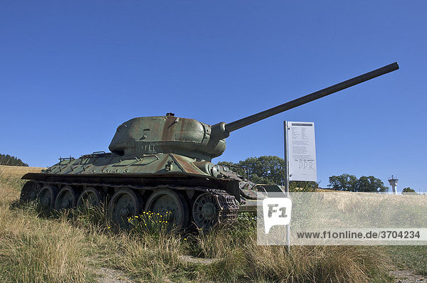 Battle tank of the Red Army in the 2nd World War  German-German Museum Moedlareuth  Bavaria - Thuringia  Germany  Europe