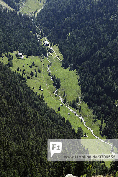 Valley floor Viggar-Niederleger  Meissner Haus  Tux Alps  Tyrol  Austria  Europe