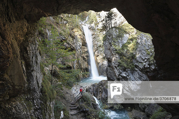 Tschauko Waterfall  Tscheppaschlucht Gorge  Loibltal Valley  Karawanken  Carinthia  Austria  Europe
