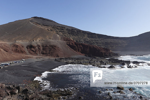 Playa de los Ciclos  El Golfo  Lanzarote  Canary Islands  Spain  Europe