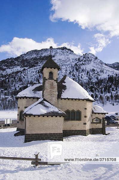 San Pellegrino Pass Passo san Pellegrino Trentino Italien Passkirche unterm Col Margherita