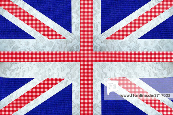 Britische Flagge mit Gingham-Muster