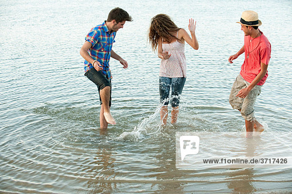 Drei Freunden Spaß in See
