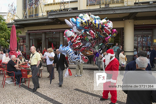 Santa Claus at market hall Mercado dos Lavradores in Funchal - Madeira