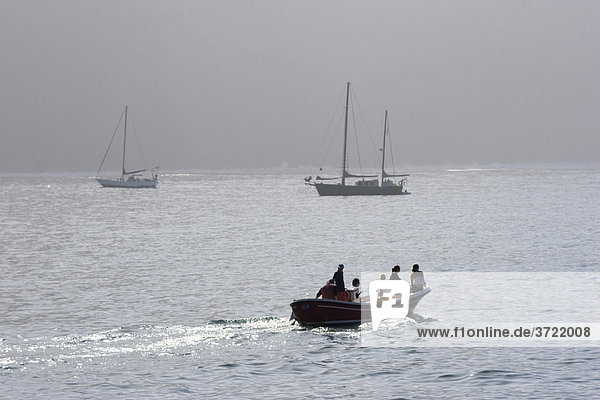 Vueltas fishing boat with tourits La Gomera Canary Islands