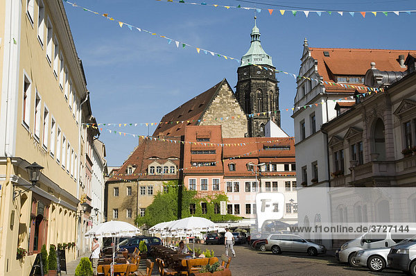 Pirna  Altstadt mit Marienkirche  Sachsen  Deutschland