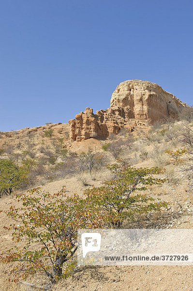 Tafelberg bei der Vingerklip Lodge bei Khorixas  Namibia  Afrika