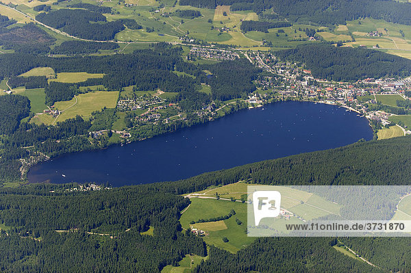 Aerial picture of Titisee Lake  Black Forest  Baden-Wuerttemberg  Germany  Europe