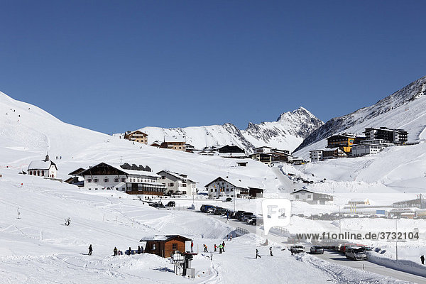 Skiing resort Kuehtai-Sattel  village Kuehtai  Stubai Alps  Tyrol  Austria