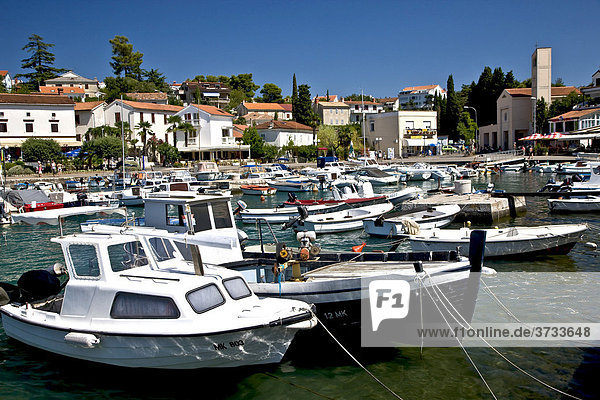 The harbour in Malinska at the isle of Krk in Croatia