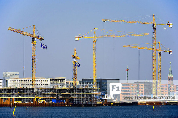 Bauarbeiten im Hafen  Kopenhagen  Dänemark