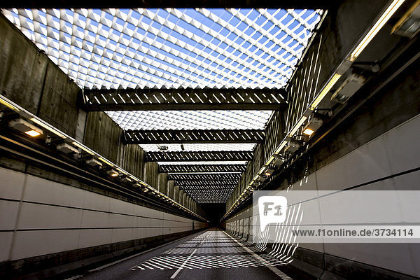 Innerhalb des Tunnels an der Öresundbrücke zwischen Dänemark und Schweden  Europa