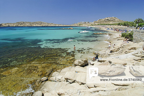 Paradise Beach  Mykonos  Cyclades  Greece  Europe