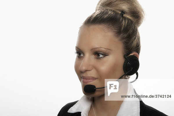 Geschäftsfrau mit Headset
