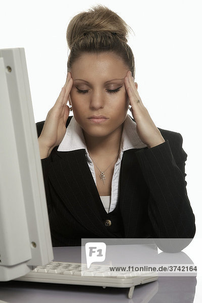 Office worker or business woman stressed out