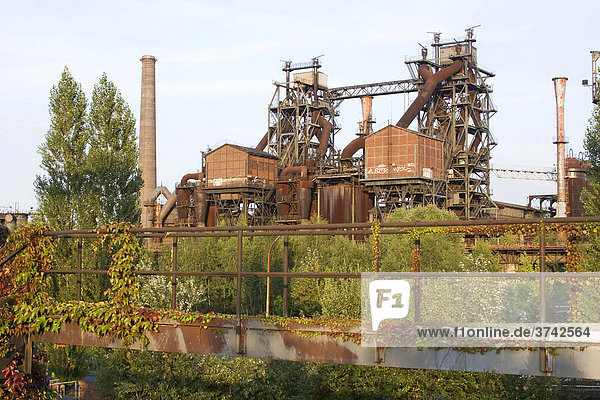 Industrial monument Thyssen Hochofenwerk Eisenhuette Meiderich Thyssen Ironworks Meiderich Landschaftspark Duisburg-Nord North Rhine-Westphalia Germany Europe