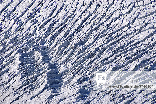Gletscherspalten  Morteratschgletscher  Bündner Alpen  Kanton Graubünden  Schweiz  Europa