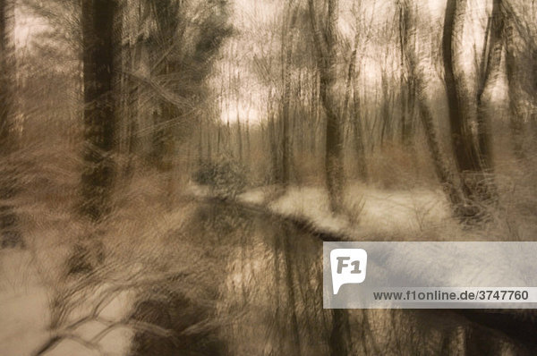 Lichtkunst  Winterlandschaft als Mehrfachbelichtung
