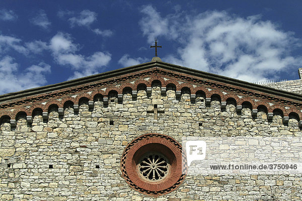 Church gable in a village in Tuscany  Italy  Europe