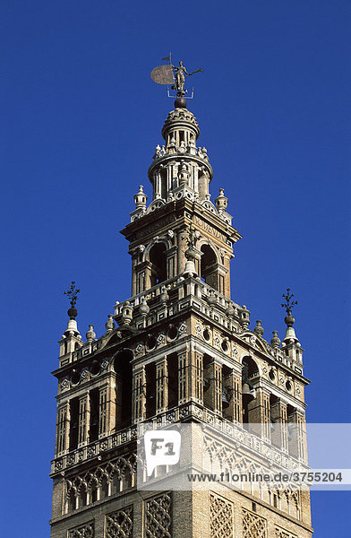 La Giralda  Turm der Kathedrale von Sevilla  Andalusien  Spanien