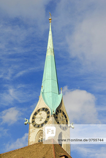 Zürich - Der Kirchturm des Fraumünsters - Schweiz  Europa.