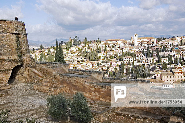 View of Albaicin  Granada  Andalusia  Spain
