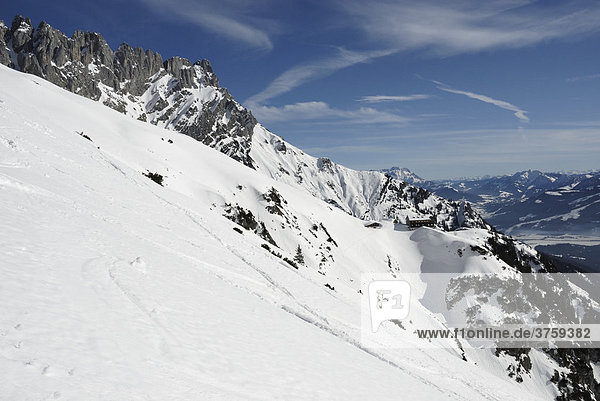 Gruttenhütte verschneit  Kaisergebirge  Wilder Kaiser  Tirol  Österreich  Europa