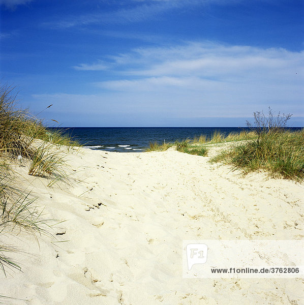 Ahlbeck Usedom Mecklenburg-Vorpommern Deutschland Düne mit Weg zum Strand