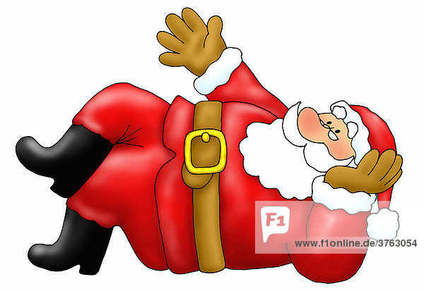 Liegender Weihnachtsmann  Illustration
