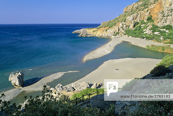Bay of Moni Preveli  Crete  Greece